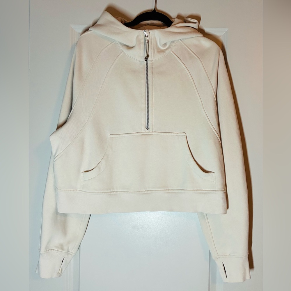 SOLD Lululemon Scuba Oversized Half-Zip Hoodie in White Opal Size M/L - Picture 6 of 8